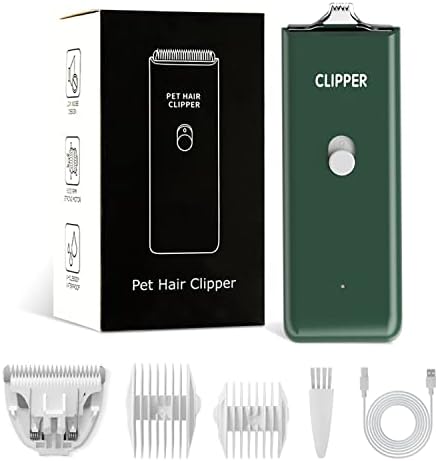 Feet Hair Trimmer, Dog Clippers,Quiet Washable USB Rechargeable Cordless Dog Grooming Kit,Electric Pets Hair Trimmers Shaver Shears for Dogs and Cats Green by Tileon