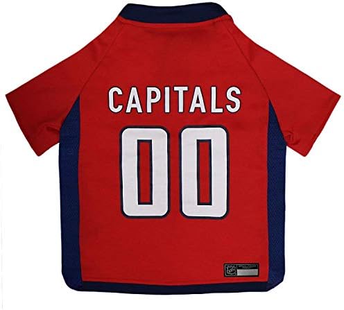 NHL Washington Capitals Jersey for Dogs & Cats, X-Large. - Let Your Pet Be A Real NHL Fan! by PETSFIRST