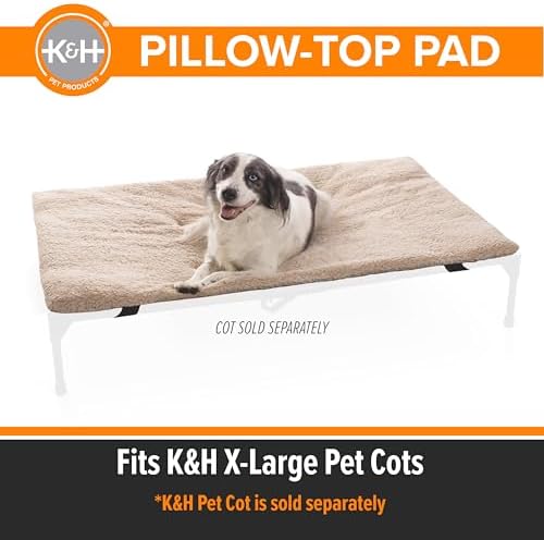 K&H Elevated Dog Bed Pet Cot Pad (Cot Sold Separately), X-Large 50x32 Tan - Image 2