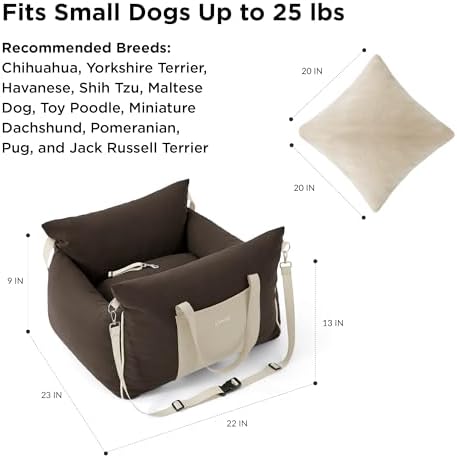 Lesure Dog Car Seat for Small Dogs,Booster Car Bed for Puppy Under 25lbs - Image 6