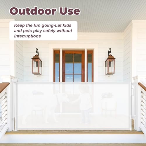 76" Retractable Baby Gates Extra Wide, Mesh Long Dog Gate for Deck - Image 6
