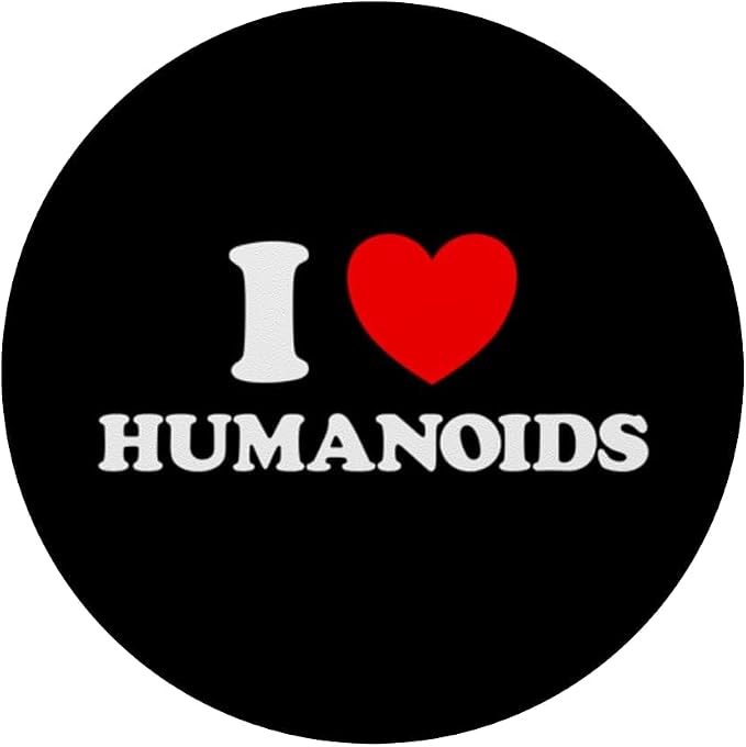 Humanoid Heart Funny Cute Embodied AI Bot Robot Being Fan PopSockets Adhesive PopGrip - Image 3