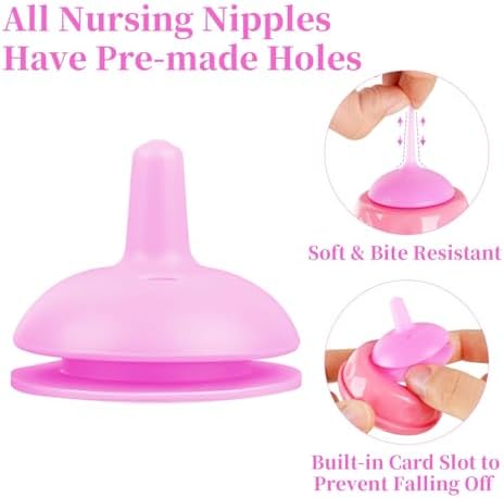 Pet Feeding Bottle and Syringes,60ml Nursing Bottle, 3 Sizes Nipples with Ventilation Valve Resistant Tearing Perfect for Puppies, Kittens, Small Wildlife (Pink) - Image 3