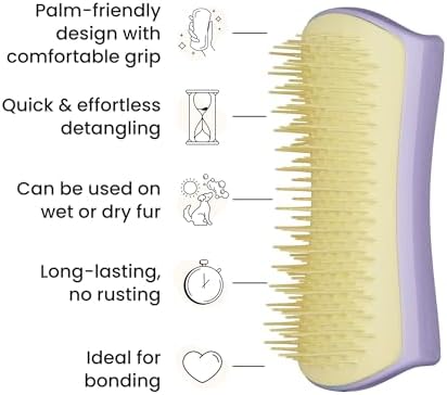 Pet Teezer Detangling Dog Brush for Light Shedding, Small, Lilac & Yellow - Image 4