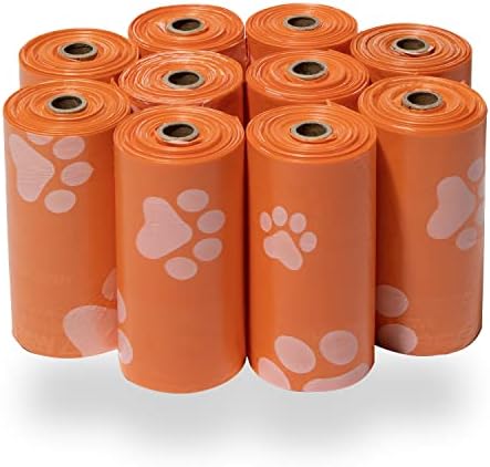 Best Pet Supplies Poop Bags for Dogs - Orange, 150 Count by BestPetSuppliesLLC