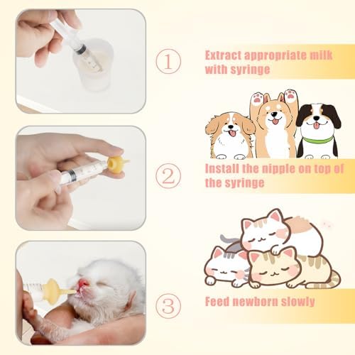 Mini Pet Feeding Bottle and Syringes with Nipples for Small Cat Dog Animals (Model 4) - Image 4