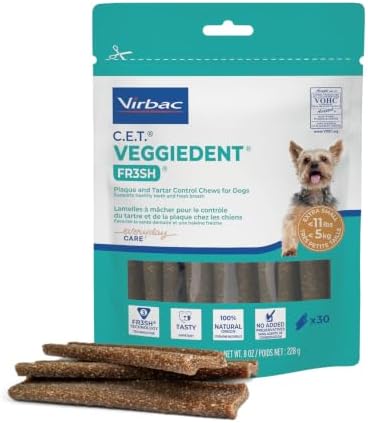 C.E.T. Veggiedent Fr3sh Plaque and Tartar Control Chews for Dogs, XS by Virbac