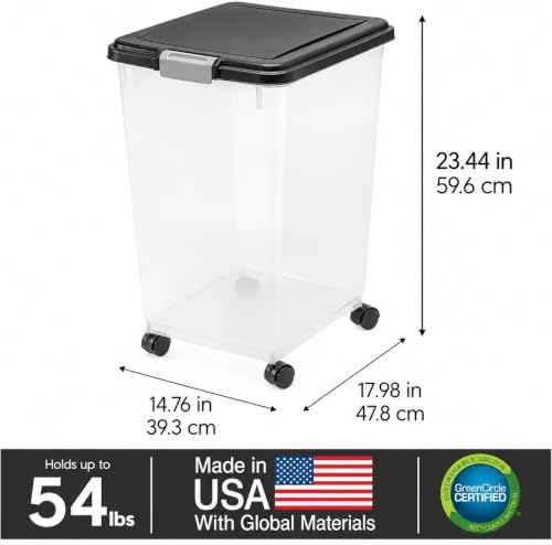 IRIS USA Dog Food Storage Container, Up to 54 lbs, Black, Made in USA - Image 3
