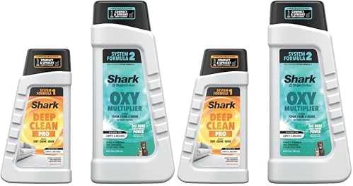 Shark StainStriker Cleaning Solution Bundle for Portable Cleaners,Carpet and Area Rug Formula,Instantly Eliminates Odor,Includes 32 oz OXY Multiplier &16 oz Deep Clean Solution,PXCMBUNDLE (Pack of 2) by Shark