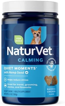 NaturVet Quiet Moments Calming Plus Hemp Dog Supplement - 60 Soft Chews by NaturVet