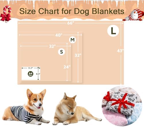 Stuffed Premium Soft Dog Blanket, with Flannel Beige Cute Paw Print, 32 * 40 inches, Cat Blanket Puppy Supplies Border Collie Puppy Gifts Essentials - Image 5