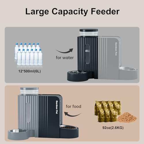 Gravity Automatic Cat Feeder, Water & Food Dispenser Set, Stainless Bowls - Image 4