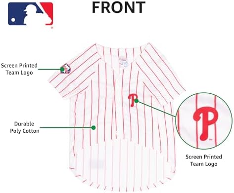 Official MLB Philapelphia Phillies Pet Jersey for Dogs & Cats, Size Large - Stylish Baseball Jersey for Your Furry Fan- Show Off Team Spirit with The Perfect Fan Apparel Gear for Pet, Dog & Cat - Image 6