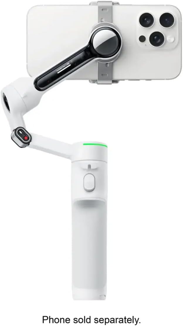 Insta360 Flow 2 Pro 3-Axis AI-Powered Smartphone Gimbal Stabilizer Tracker Bundle, Summit White - Image 6