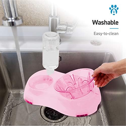 Slow Feeder Bowl, Elevated, Double Transparent for Cats, Small Dogs, Pet Automatic Water Feeder with Water Bottle - Image 4