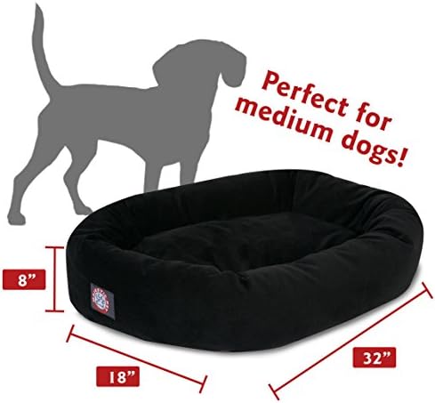 Majestic Pet Suede Calming Dog Bed, 32 Inch Medium, Round, Washable, Black - Image 3