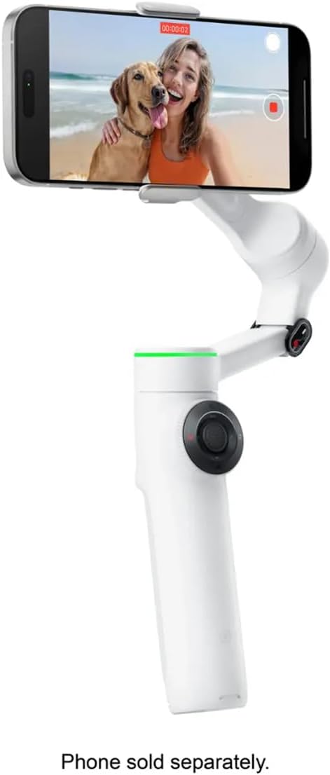 Insta360 Flow 2 Pro 3-Axis AI-Powered Smartphone Gimbal Stabilizer Tracker Bundle, Summit White - Image 3