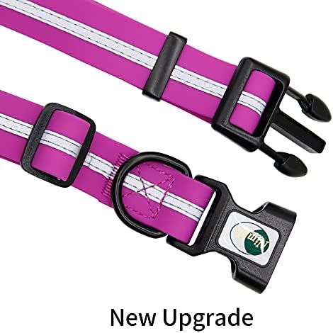 Nimble Reflective Waterproof Dog Collar Adjustable Odor Resistant Easy Clean Pet Collar for Small Medium Large Dogs Night Walking Outdoor Rainy Use (Medium (11.81”-18.5”inches), Rose Purple) - Image 5