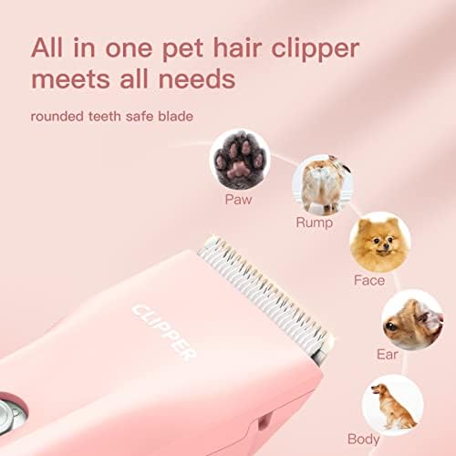 Dog Clippers,Quiet Washable USB Rechargeable Cordless Dog Grooming Kit,Electric Pets Hair Trimmers Shaver Shears for Dogs and Cats - Image 2