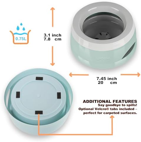 Pets No-Spill Slobber Stopper Water Bowl,Splash Proof Drinking Bowl for Home and Travel,No Messy No Drip No Sloppy Water Bowl for Sm-Med Dogs/Cats/Pets 25OZ - Image 2