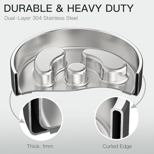 Feedoo Slow Feeder Dog Bowl-1Cup for Small Puppy, Double-Layer 304 Stainless Steel Puzzle Bowl, Anti-Choking for Fast Eaters, Non-Slip Base, Dishwasher Safe [2Pack] - Image 5