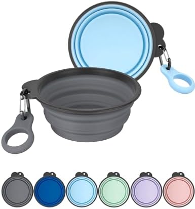 Aonkey 2 Pack 15oz/1.8 Cup Collapsible Dog Bowls with Bottle Carrier by AONKEY