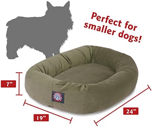 Majestic Pet Suede Calming Dog Bed, 24 Inch Small, Round, Washable, Sage - Image 3