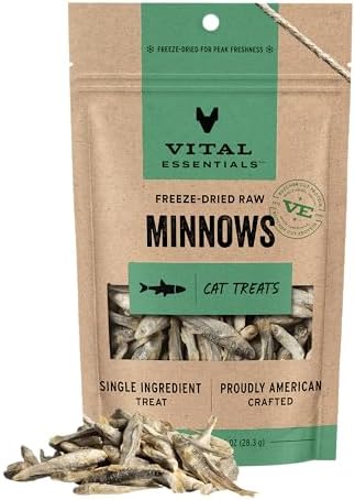 Vital Essentials Freeze Dried Minnows Cat Treats, 1.0 oz Bag by VitalEssentials