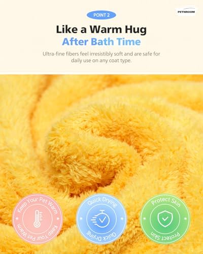 PETHROOM Ultra Absorbent Pet Towel | Quick-Drying, Soft Microfiber Dog & Cat Bath Towel | Lightweight, Durable, Fast Water-Soaking | Ideal for All Breeds (Medium) 15.7" x 31.5" (Pack of 2) - Image 5
