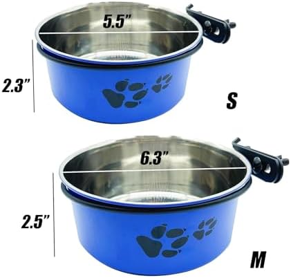 2Pcs Dog Crate Water Food Bowls No Spill Stainless Kennel Bowls 25 & 34 OZ - Image 7