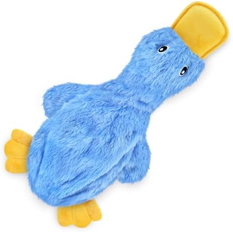 Best Pet Supplies Interactive Squeaky Dog Toy - Crinkle Duck, Blue by BestPetSuppliesLLC