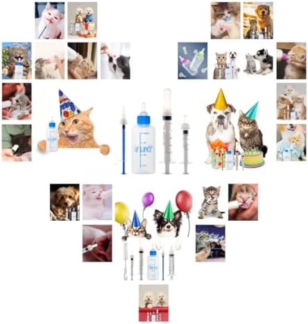 Kitten Bottle Feeding Kit, Kitten Milk Replacement 1ml 3ml 5ml 10ml 60ml Kitten Bottles for Nursing Newborn Kittens Puppy Rabbit Hamster Small Animals - Image 5
