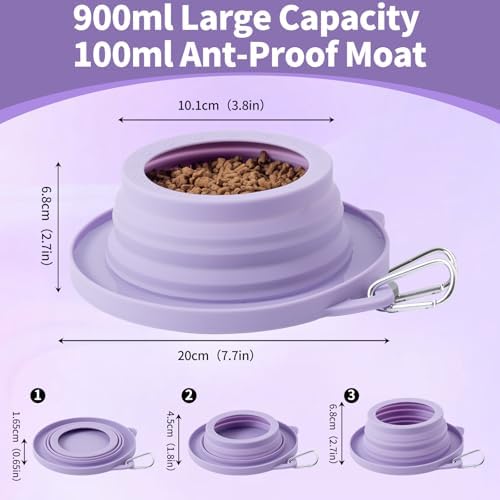Spill Proof Dog Water Bowl for Car Road Trip, Collapsible Pet Travel Bowl - Image 6