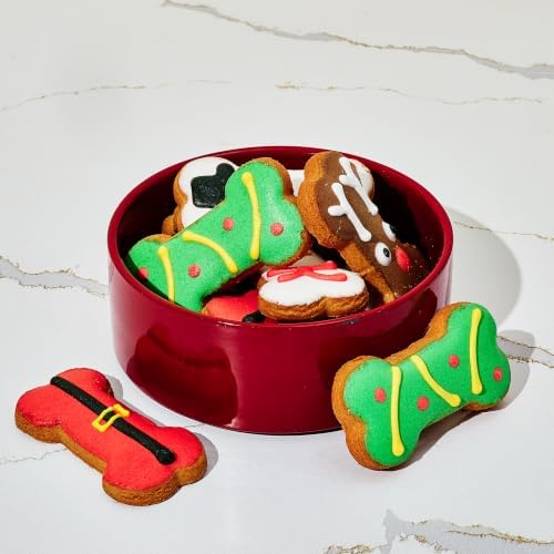 Christmas Holiday Dog Treat Gift Set, Decorated Bone-Shaped Treats Set of 8 - Image 2
