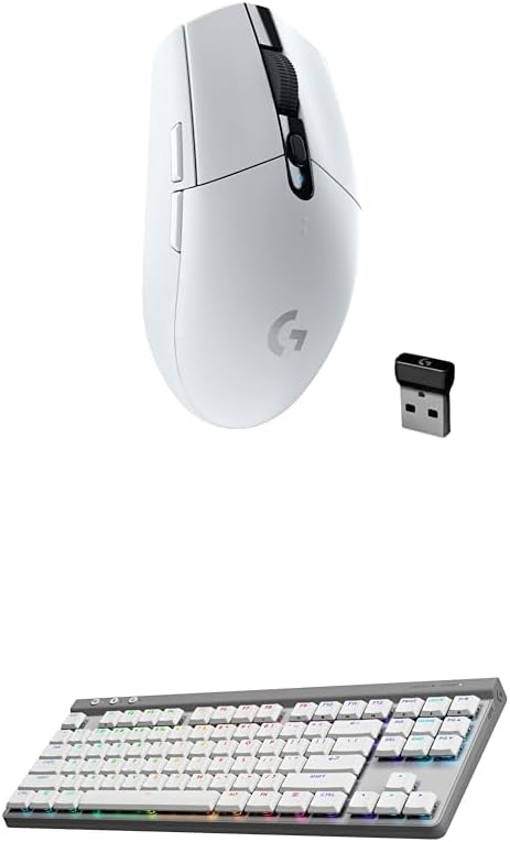Logitech G305 Lightspeed Wireless Gaming Mouse + G515 TKL Wireless Gaming Keyboard (Tactile) Bundle: White by Unknown