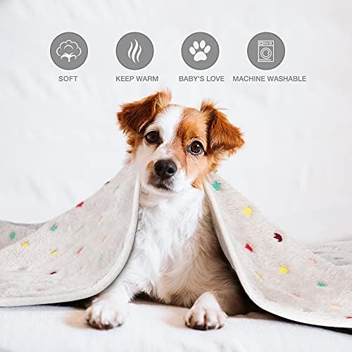 Dono 1 Pack 3 Dog Blankets, Soft Fluffy Fleece Pet Blanket Warm Sleep Mat Paw Print Design Puppy Kitten Throw Blanket Doggy Mat, Blanket for Dogs - Image 4