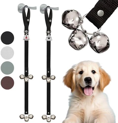 Caldwell's Pet Supply Co. Dog Potty Bells, Dog Door Bell, Bells To Go Outside, Potty Training Bell, Dogs Doorbell, Dogs Potty Doorbell, Ring To Go Pee, All Breed Puppy Training Tool - Black (Set of 2) by CaldwellsPetSupplyCo