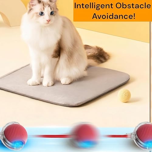 Durable Interactive Cat Toys for Indoor Cats, Dog Toys Ball, Rolling Pet Ball, Smart Automatic Cat Chase Balls Toy, Interactive Dog Toys Speedy Tail,Kitten & Cat Toys Interactive (Pink) - Image 6