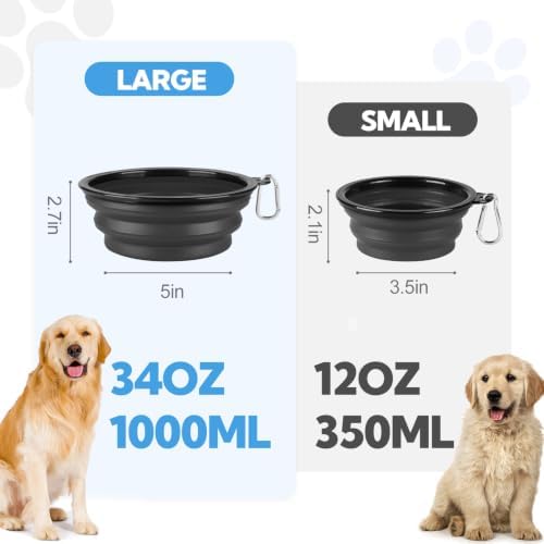 Collapsible Dog Bowl Large 34oz, Travel Dog Water Bowl Portable - Image 3