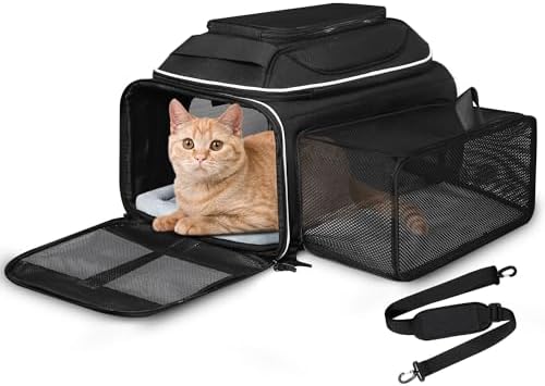 Petskd Top and Side Expandable Small Pet Carrier Airline Approved, Black by Petskd