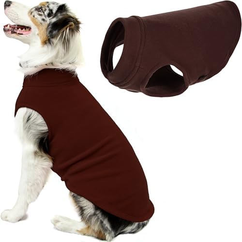 Gooby Stretch Fleece Vest Dog Sweater, Brown, 6X-Large by Gooby