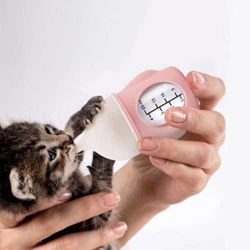 Ergonomic Pet Nursing Bottle,Puppy Bottles for Nursing Puppy Milk - 20ml Slow Flow Kitten Bottle Feeding kit for Newborn Kittens/Puppies/Small Animals, Easy-Clean Silicone Feeder (‌Pink‌) - Image 6