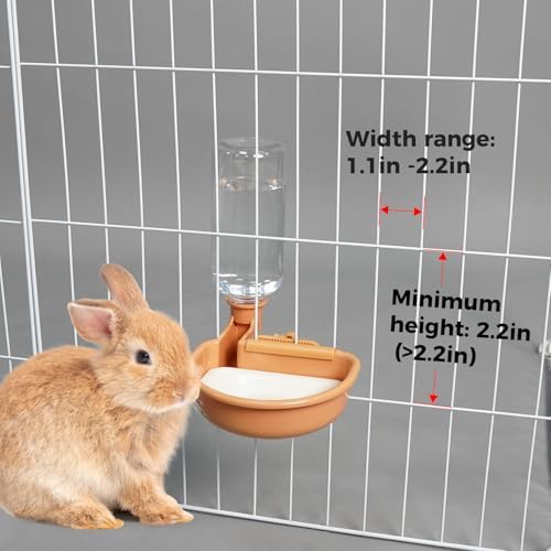 VANNON Gravity Pet Water Bowl, 16oz Anti-Splash Crate Dispenser, Orange - Image 3
