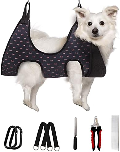 Supet Dog Grooming Hammock for Nail Trimming, Pet Grooming Hanging Harness by Supet