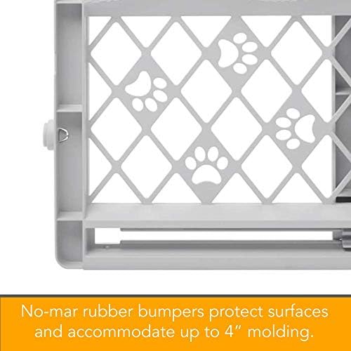 MYPET North States Paws Portable Pet Gate: 26-40" Wide. Pressure Mount. No tools needed. Made in USA. Dog Gate 23" Tall, Expandable, Durable Dog Gates for Doorways, Light Gray - Image 4