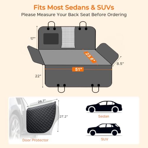URPOWER Hard Bottom Dog Car Seat Cover, Back Seat Extender for Cars & SUVs - Image 6