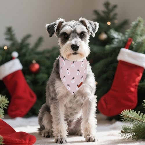 PTDECOR Dog Christmas Bandana, Xmas Santa Snowman Pet Scarf, Small - Image 3