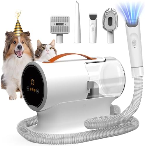 Fixr Pet Grooming Vacuum & Dog Hair Vacuum, 12000Pa Powerful Pet Grooming Kit with 2L Large Dust Cup, Low Noise Dog Vacuum for Shedding Grooming Hair, 3 Suction Levels, 5 Grooming Tools by FIXR