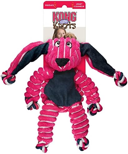 KONG Floppy Knots Rope and Plush Dog Toy, Bunny, Medium/Large - Image 2