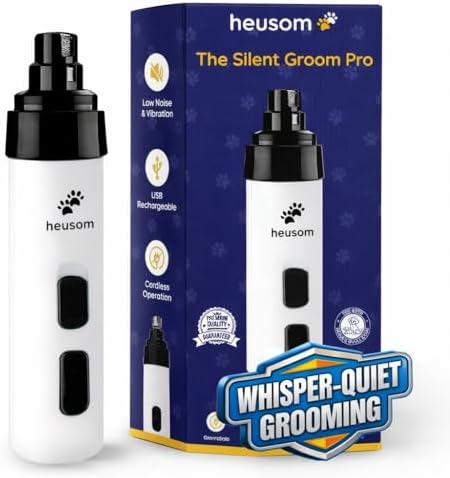 Silent Groom Pro Pet Nail Grinder | Whisper Quiet Dog Nail Grinder by Heusom
